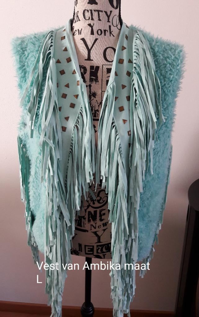 Vest van Ambika maat L Ibiza Boho, Kleding | Dames, Truien en Vesten, Zo goed als nieuw, Maat 42/44 (L), Groen, Ophalen of Verzenden