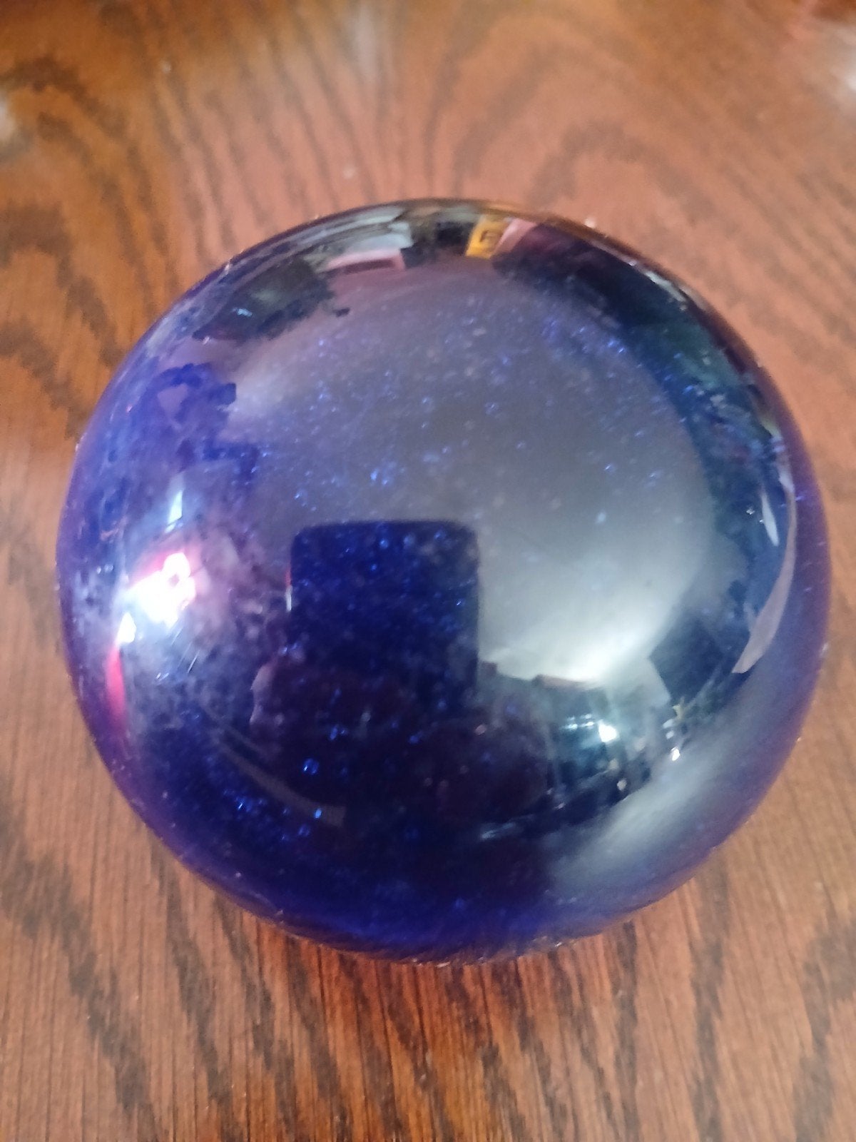 Donkerblauwe glazen bol, Huis en Inrichting, Woonaccessoires | Overige, Blauw, Ophalen of Verzenden, Zo goed als nieuw, Modern