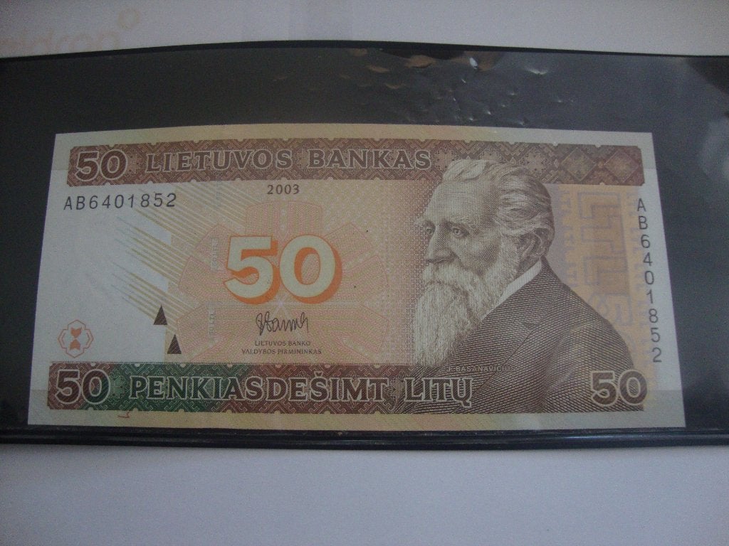 Bankbiljet 50 litai 2003 Litouwen UNC, Verzenden, Overige landen
