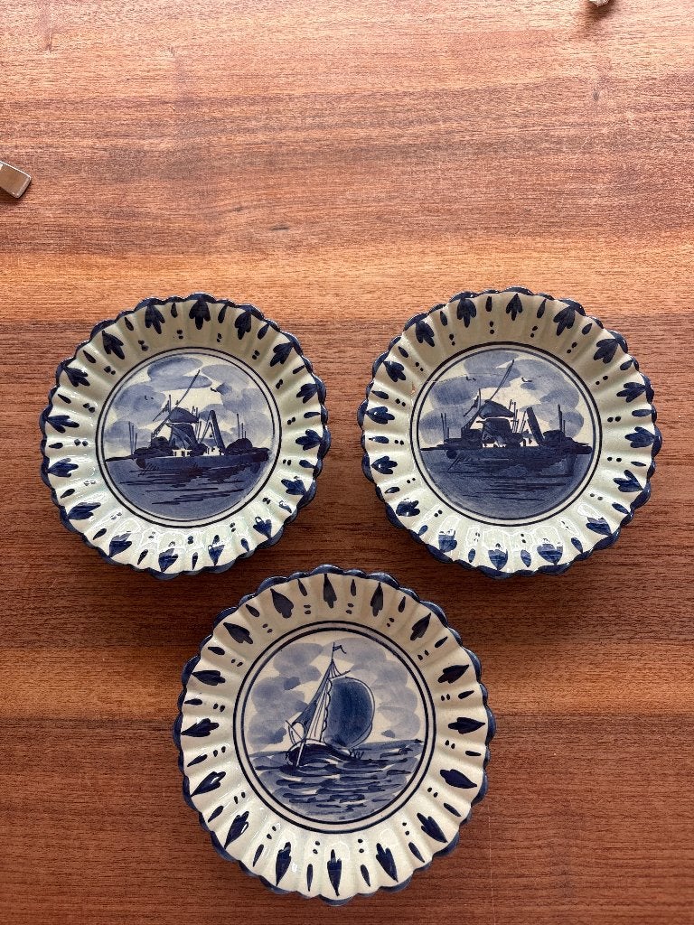 Set van 3 Delfts Blauwe wandborden - Erdal promotie, Antiek en Kunst, Ophalen