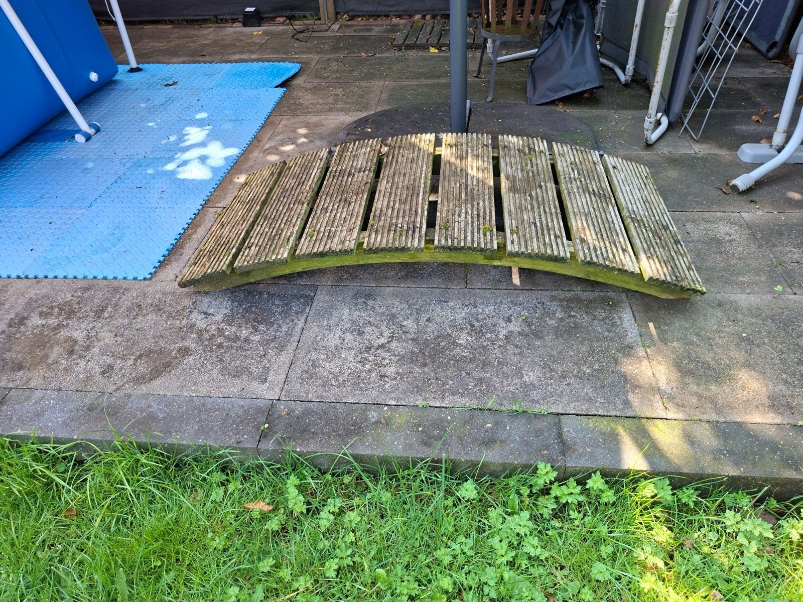 Houten vijver- of tuinbrug - 1.30m lang, 60cm breed, Tuin en Terras, Ophalen