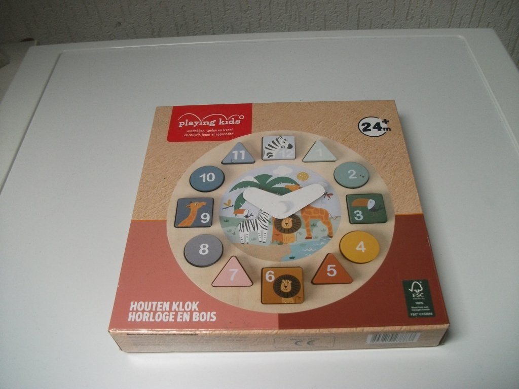 Klok puzzel van hout (Playing Kids), Ophalen of Verzenden, Gebruikt
