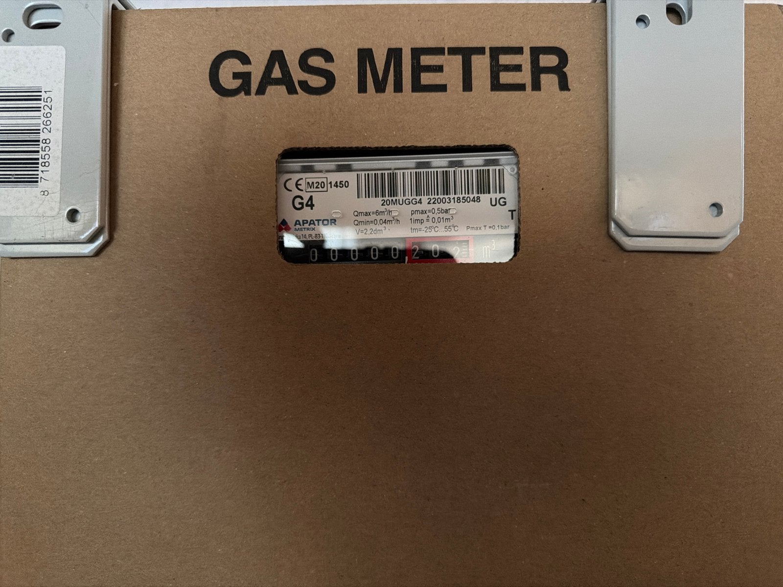 Nieuwe G4 gasmeter - Ongebruikt in doos, Ophalen of Verzenden, Nieuw, Overige merken, Overige typen
