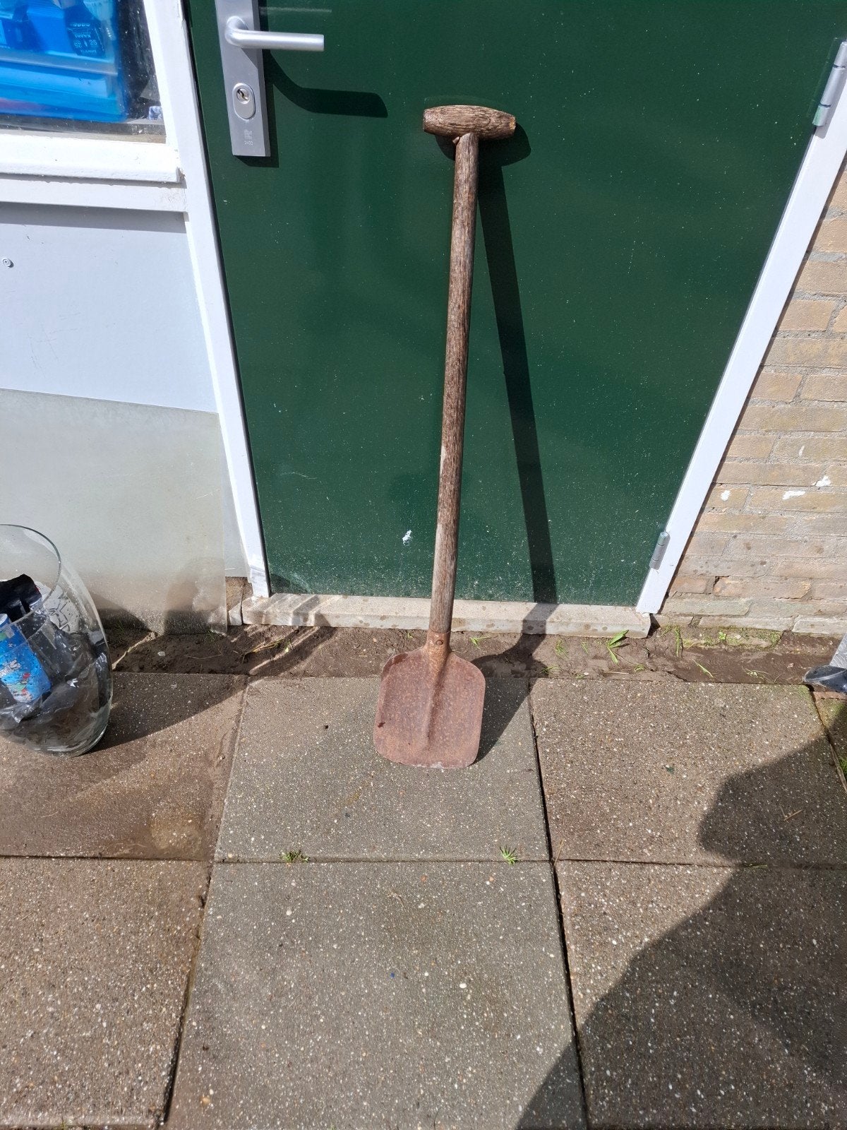 Oude roestige schep met houten steel, Ophalen, Gebruikt, Overige typen, Overige merken