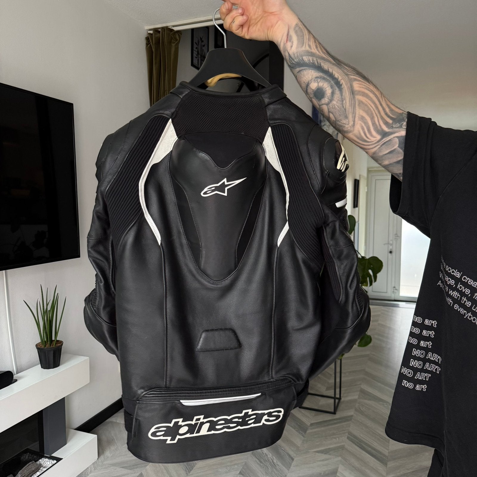 Alpinestars Leren Motorjas Zwart - Maat EU 56, Motoren, Kleding | Motorkleding, Ophalen of Verzenden, Tweedehands, Heren, Jas | leer