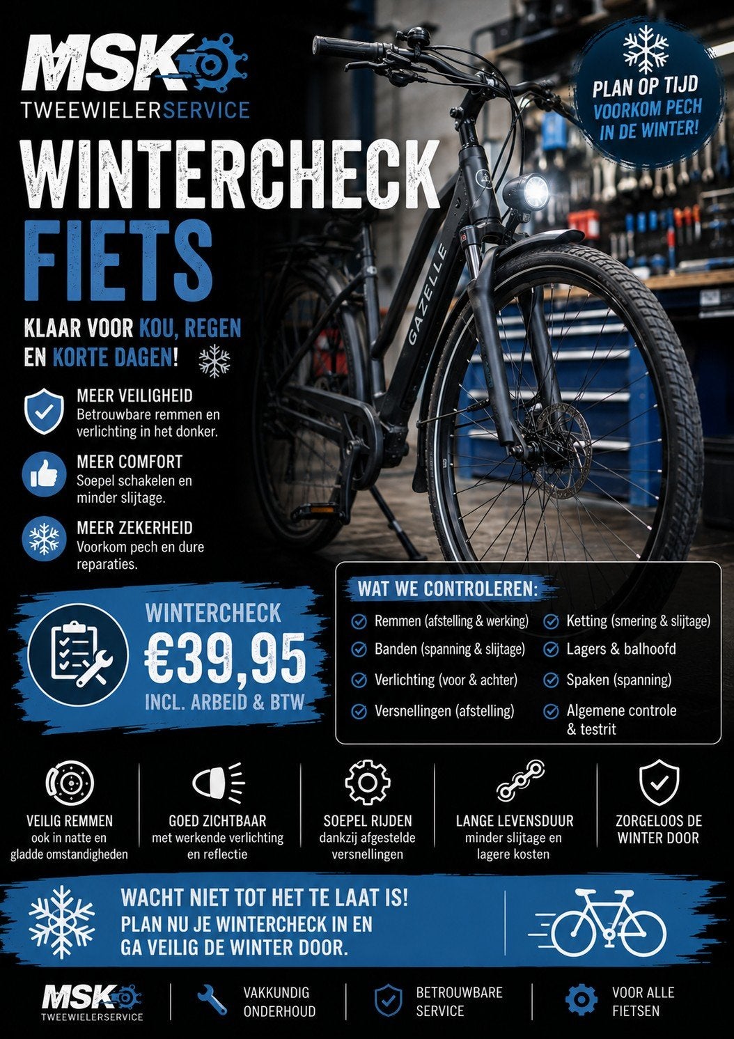 Wintercheck voor je fiets | MSK Tweewielerservice, Ophalen, Gebruikt, Overige typen