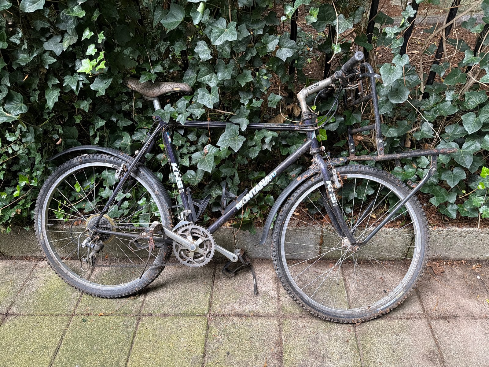 Vintage Mountainbike met voordrager - Shimano Deore XT, Gebruikt, Geen vering, 53 tot 57 cm, Ophalen