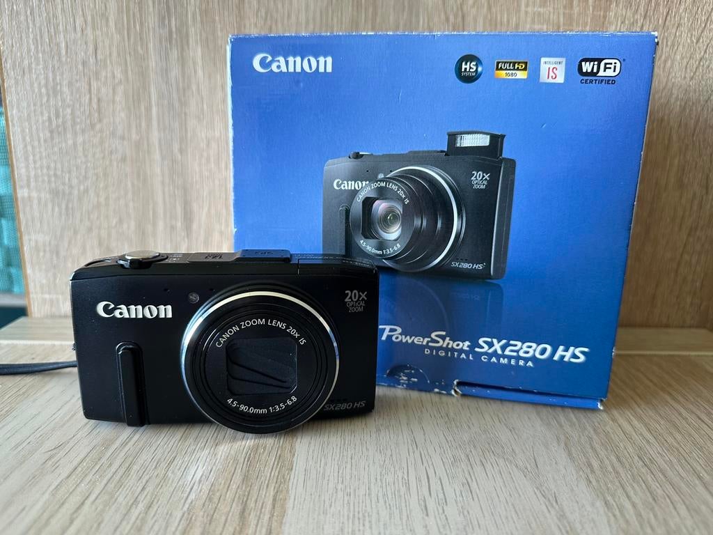 Canon PowerShot SX280 HS -20x zoom-2 accu’s-compleet in doos, Audio, Tv en Foto, Fotocamera's Digitaal, Ophalen, Zo goed als nieuw