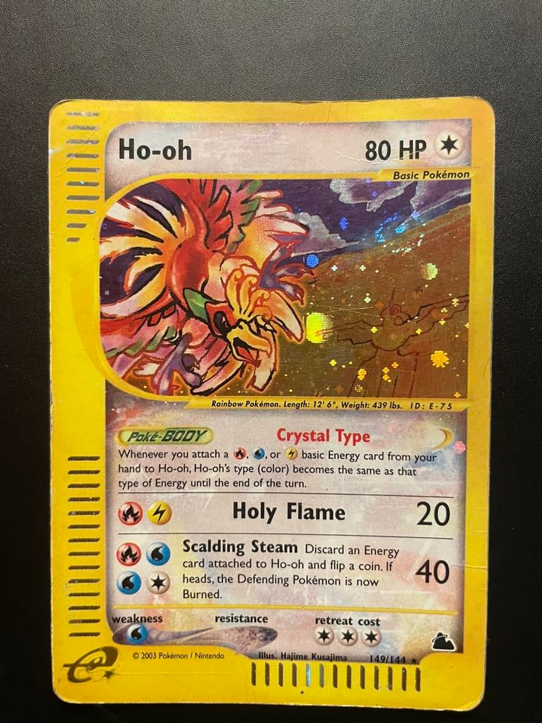 Zeer Zeldzame Ho-Oh Holo Skyridge 149/144, Ophalen of Verzenden, Zo goed als nieuw
