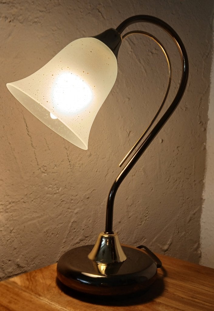 Lamp Stijlvolle Herda tafellamp Hoogte 38 cm, Ophalen of Verzenden, Zo goed als nieuw, Glas