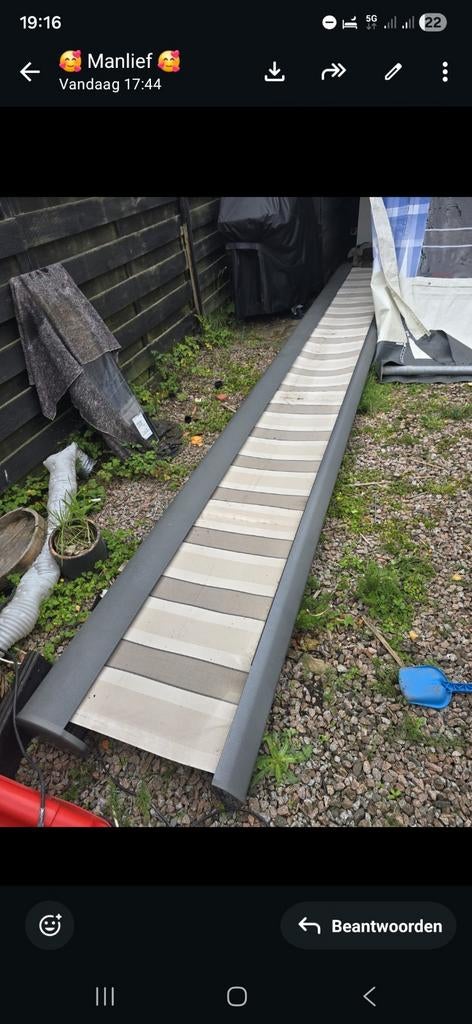 Zonnescherm met afstandsbediening, Tuin en Terras, Ophalen, Gebruikt, Elektrisch, 150 tot 300 cm