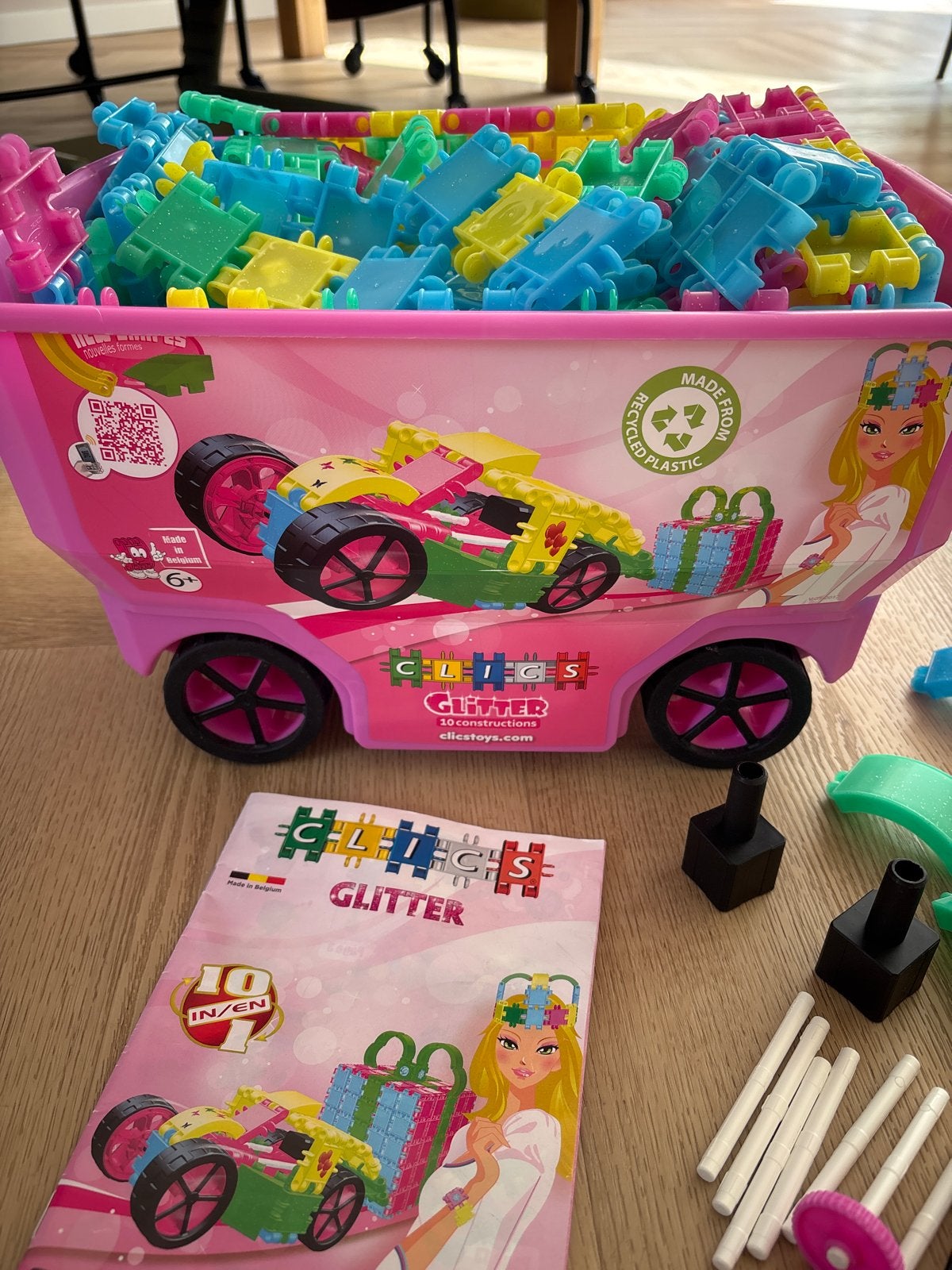 Clics Glitter Constructie Speelgoed - 400 Stuks, Ophalen, Zo goed als nieuw, Overige merken