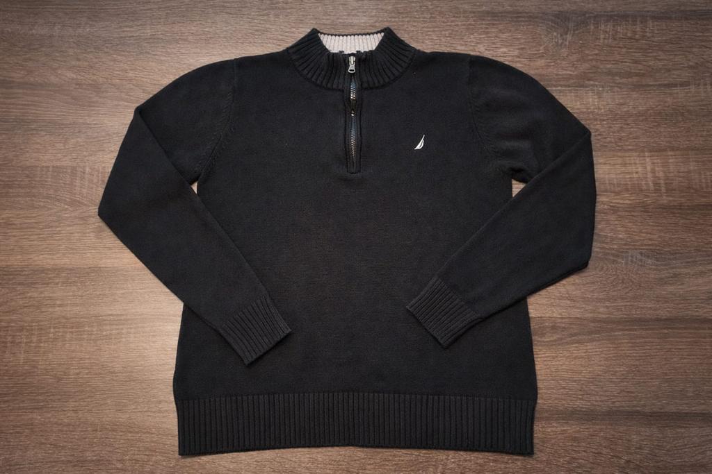 Nautica half-zip trui – maat L (14/16), Verzenden, Zo goed als nieuw, Zwart