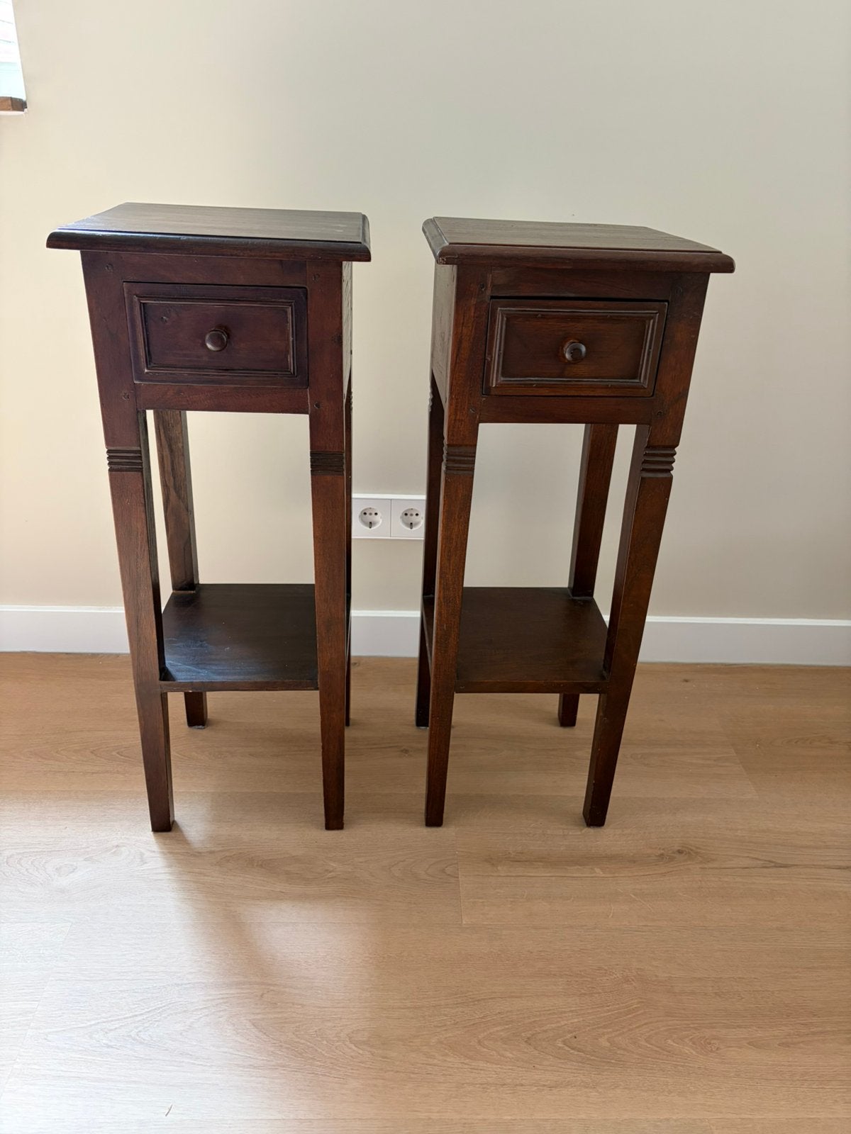 Set koloniale hardhouten plantentafels, Ophalen, Minder dan 55 cm, Gebruikt, Koloniaal