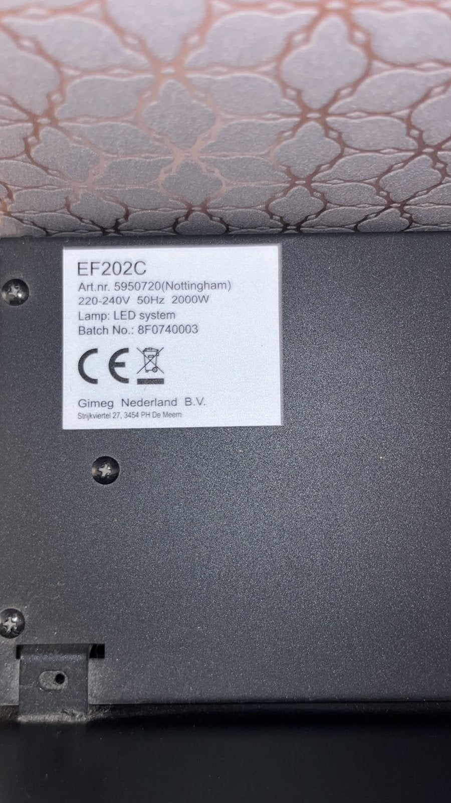 Livin' Flame EF202C Elektrische Haard - 2000W LED Systeem, Ophalen, Zo goed als nieuw, Hangende haard, Elektrische haard