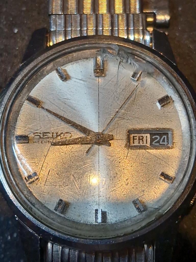 Vintage Seiko Weekdater Automatisch Horloge Jaren '60/'70, Ophalen of Verzenden, Staal, Seiko, 1960 of later