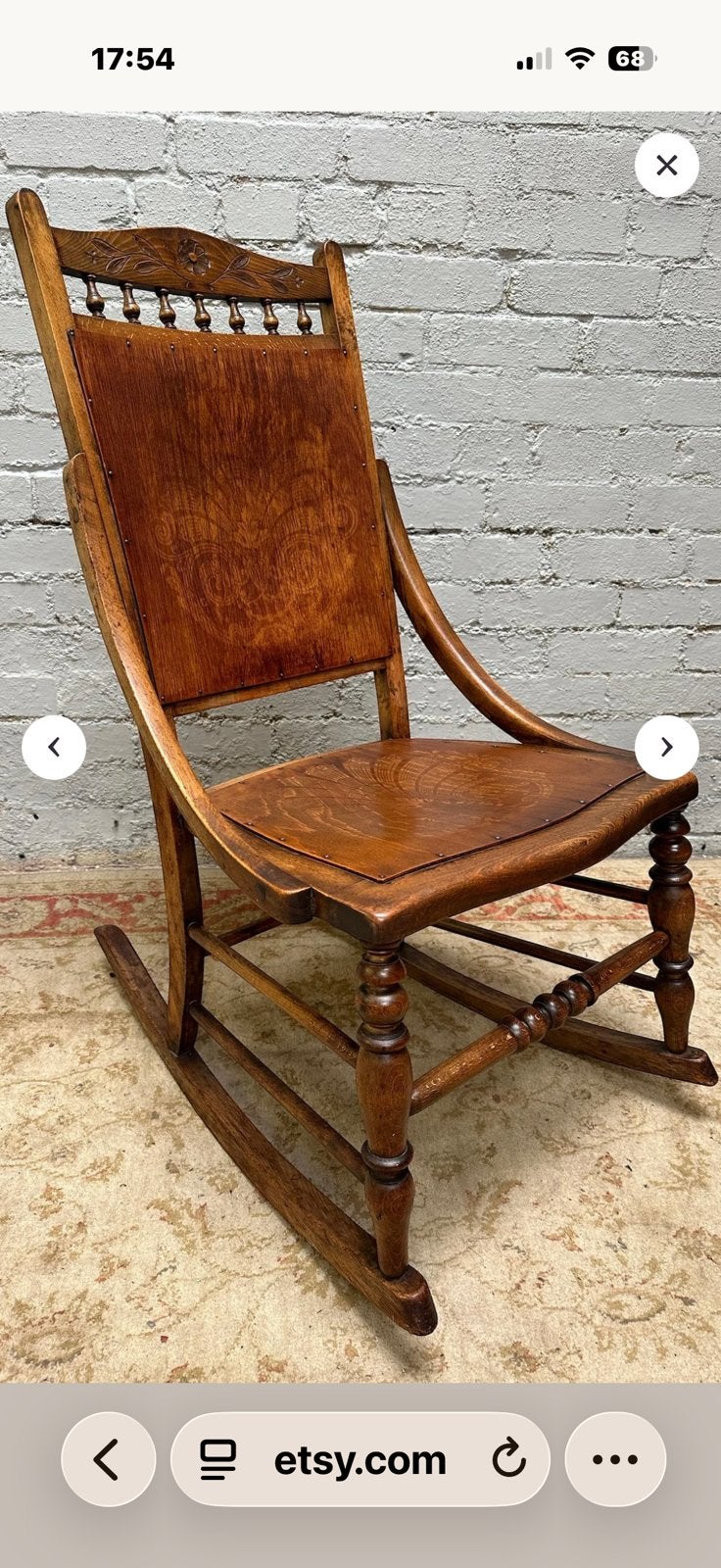 Antieke Edwardiaanse schommelstoel, Ophalen