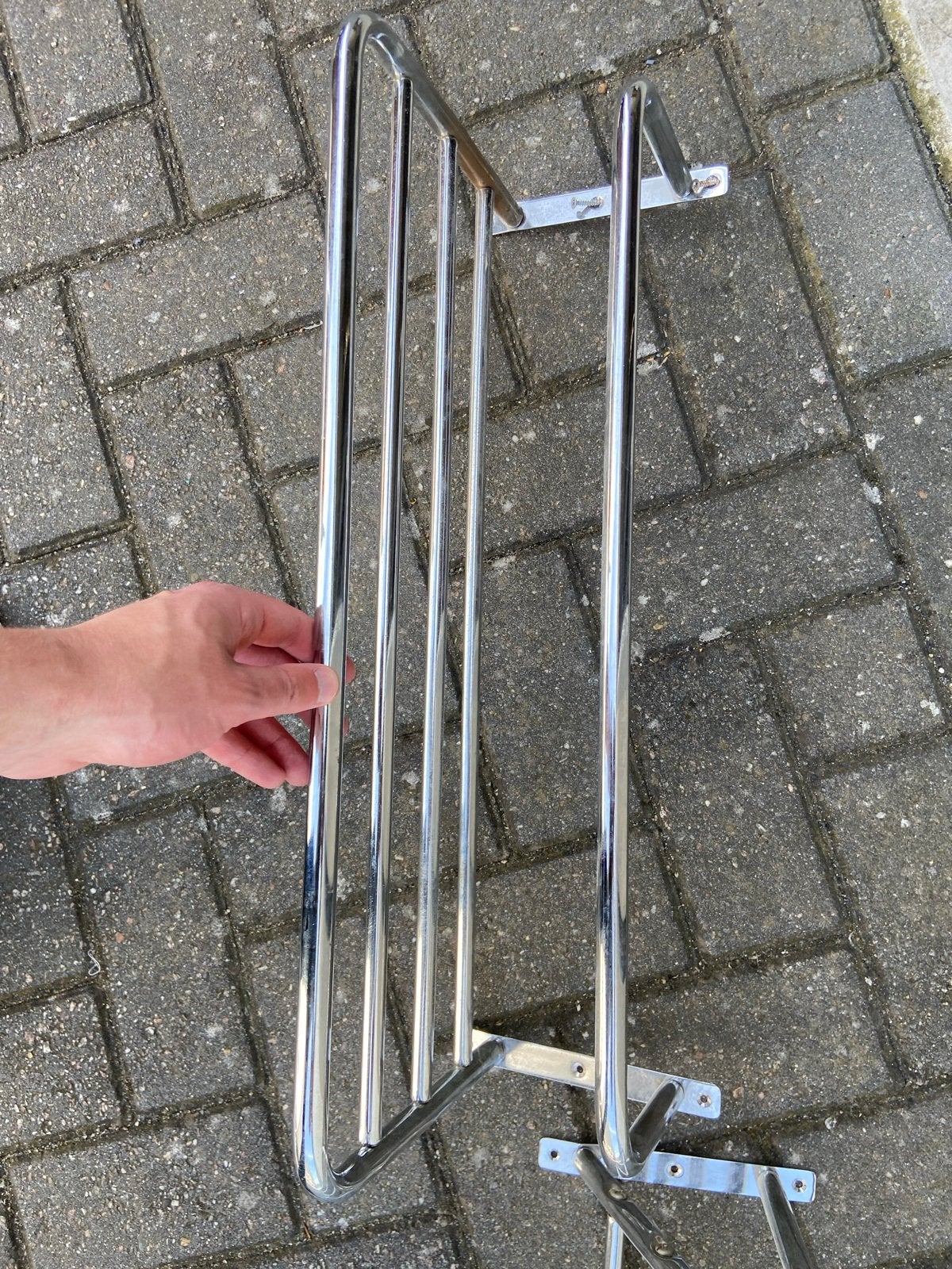 Verchroomd badkamerrek - Handdoekenrek, Ophalen of Verzenden, Gebruikt, Overige kleuren, Handdoekenrek