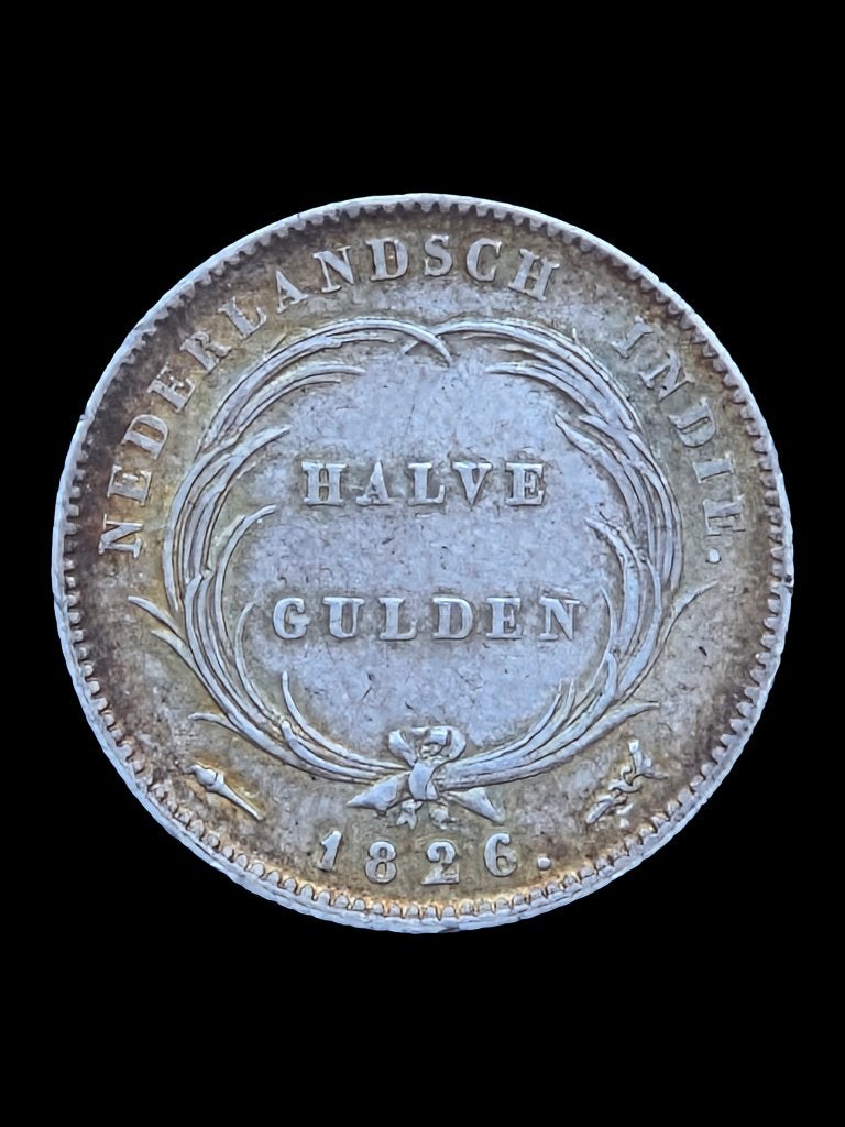 Halve Gulden 1826 Willem 1 Nederlands Indië, Postzegels en Munten, Munten | Nederland, ½ gulden, Zilver, Ophalen of Verzenden