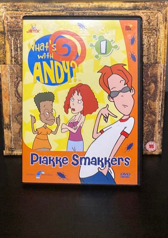 Dvd • whats with andy • plakke smakkers • deel 1, Alle leeftijden, Ophalen of Verzenden, Zo goed als nieuw
