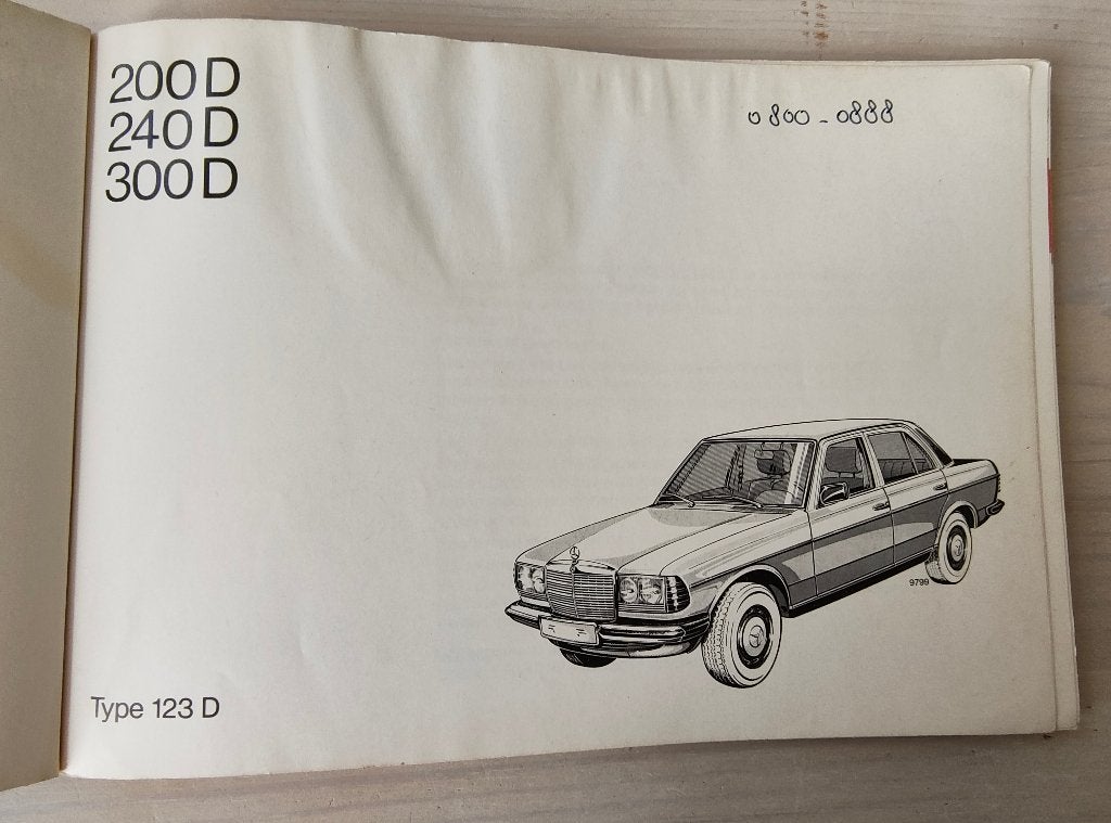 Mercedes-Benz 200D / 240D / 300D Type 123 D handleiding, Ophalen of Verzenden