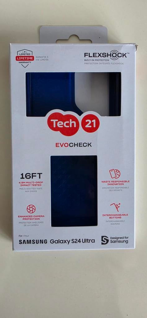 Tech21 Flexshock Samsung Galaxy S24 Ultra hoes blauw, Ophalen of Verzenden, Gebruikt, Overige modellen