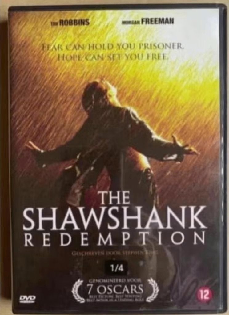 DVD The Shawshank Redemption, Tim Robbins en Morgan Freeman, Cd's en Dvd's, Dvd's | Drama, Zo goed als nieuw, Vanaf 12 jaar, Ophalen of Verzenden