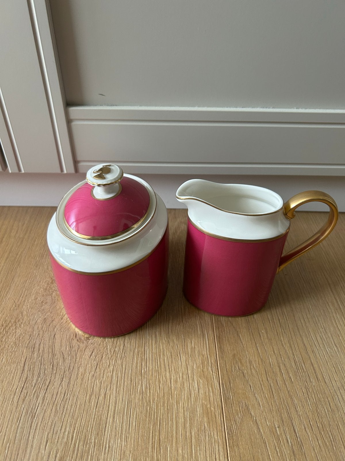 Pip Studio Chique Gold-Pink Suikerpot en Melkkan, Ophalen of Verzenden, Zo goed als nieuw, Modern, Porselein