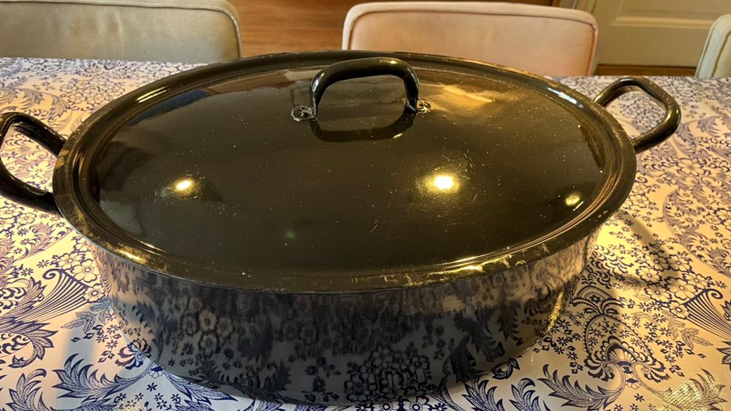 Grote ovale pan, Ophalen of Verzenden, Zo goed als nieuw, Gietijzer