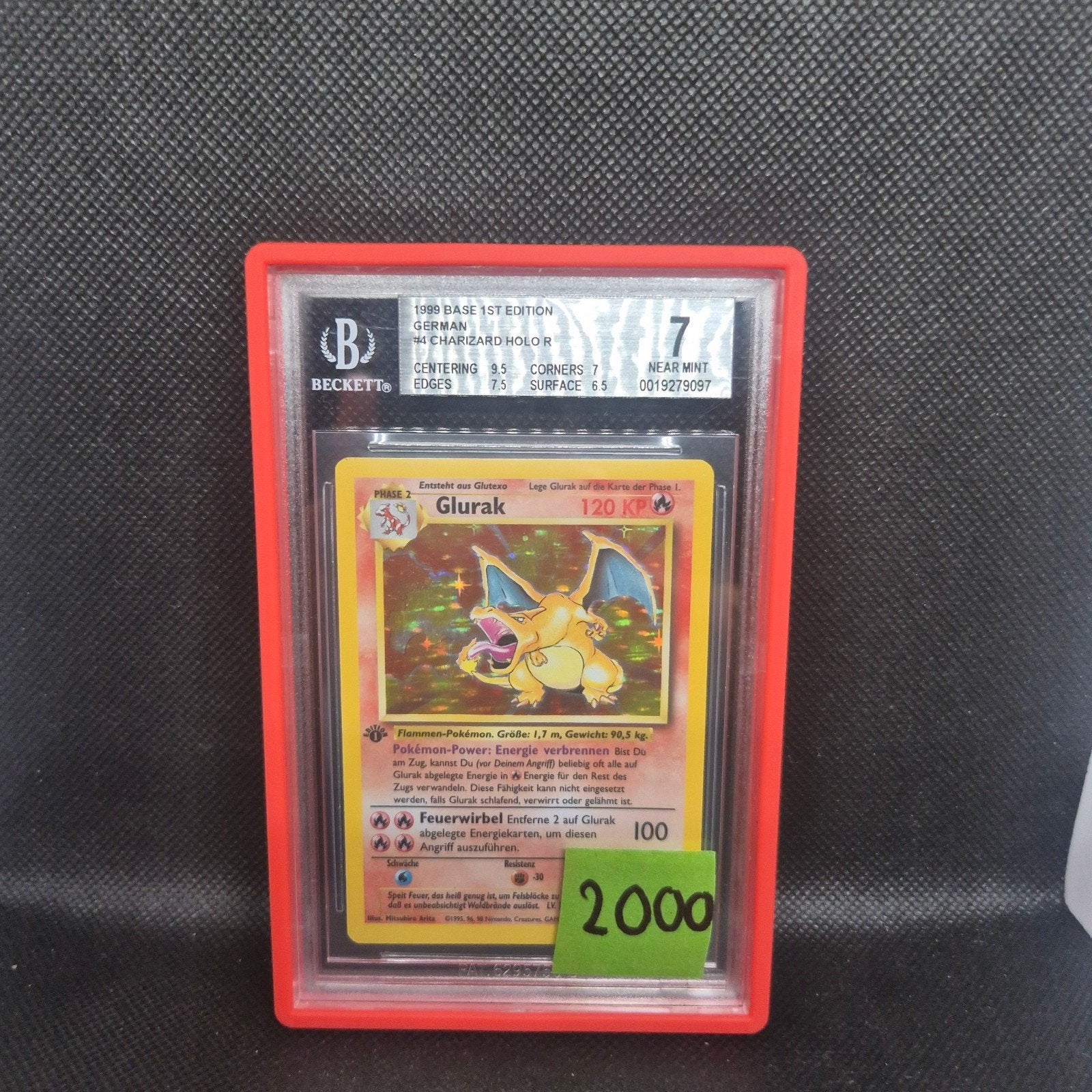 Charizard Holo German 1st Edition BGS 7, Ophalen of Verzenden