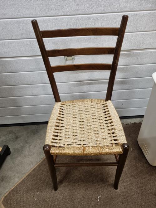 stoel met touw zitting eikenhout, Ophalen of Verzenden