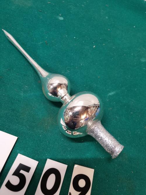 kerstboom piek zilver van glas a509, Diversen, Kerst, Ophalen of Verzenden, 'T Olde Gre-j, Info@toldegrej.nl, Endepoelstraat 20f Didam