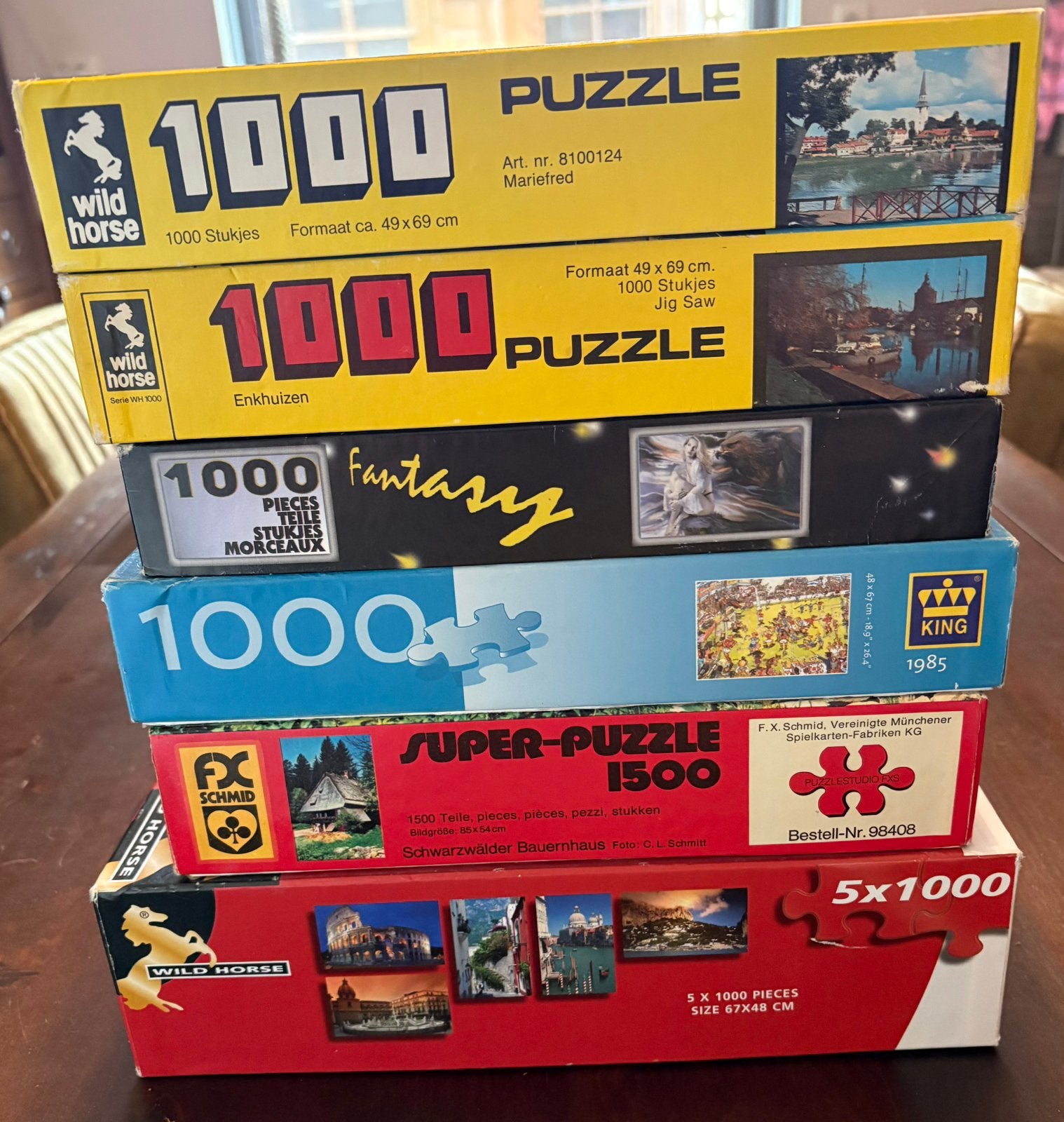 10 Legpuzzels, Schmid Wild Horse King & Fame, Ophalen, 500 t/m 1500 stukjes, Zo goed als nieuw, Legpuzzel
