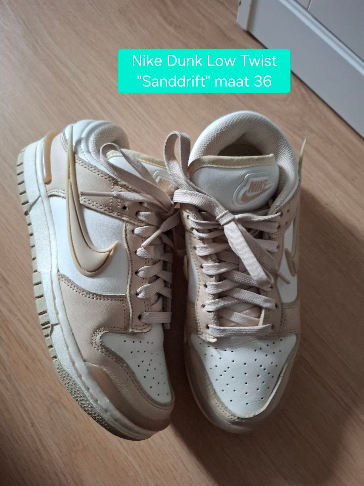 Nike Dunk Low Twist "Sanddrift" - Maat 36, Beige, Nike, Ophalen of Verzenden, Sneakers of Gympen