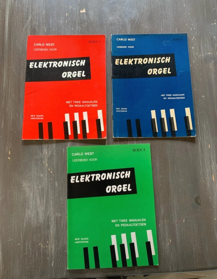 Leerboek voor Elektronisch orgel, Carlo West, boek 1, 2 en 3, Muziek en Instrumenten, Orgels, Ophalen of Verzenden, Gebruikt, Orgel