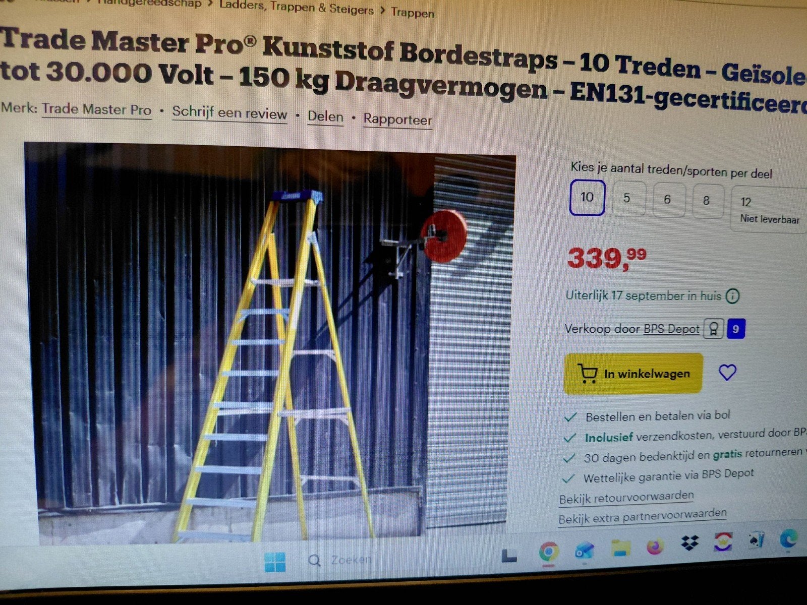 trap,10 treden nieuw, Ophalen, Nieuw, Trap, 2 tot 4 meter