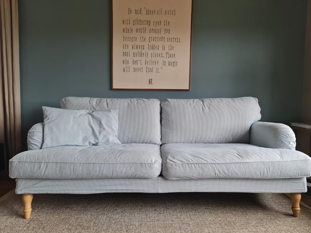 Stocksund 2.5 zits met 2 hoezen bieden vanaf €120, Ophalen, Gebruikt, 75 tot 100 cm, Rechte bank