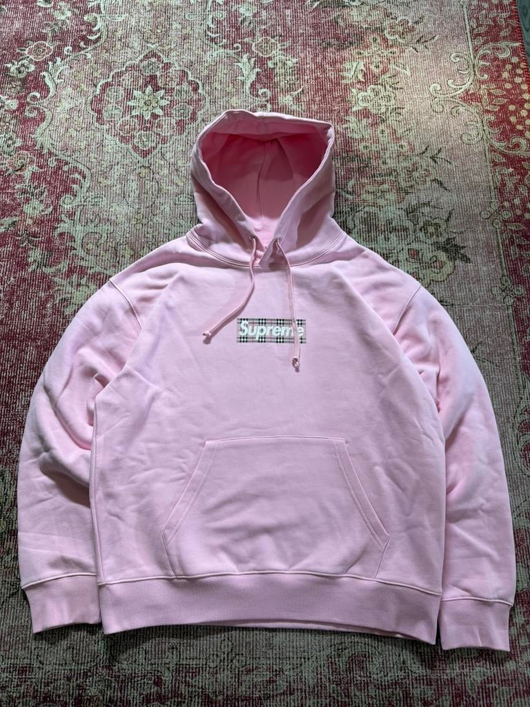 Supreme x Burberry Box Logo Hoodie Pink L Nieuw, Ophalen of Verzenden, Zo goed als nieuw, Maat 52/54 (L), Roze