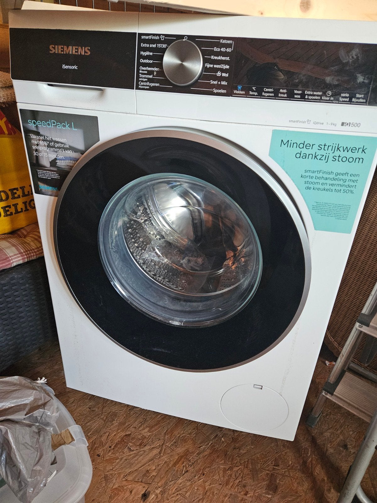 Siemens iQ500 Wasmachine - 9kg, SpeedPack L, smartFinish, Witgoed en Apparatuur, Wasmachines, Ophalen, 1200 tot 1600 toeren, Gebruikt