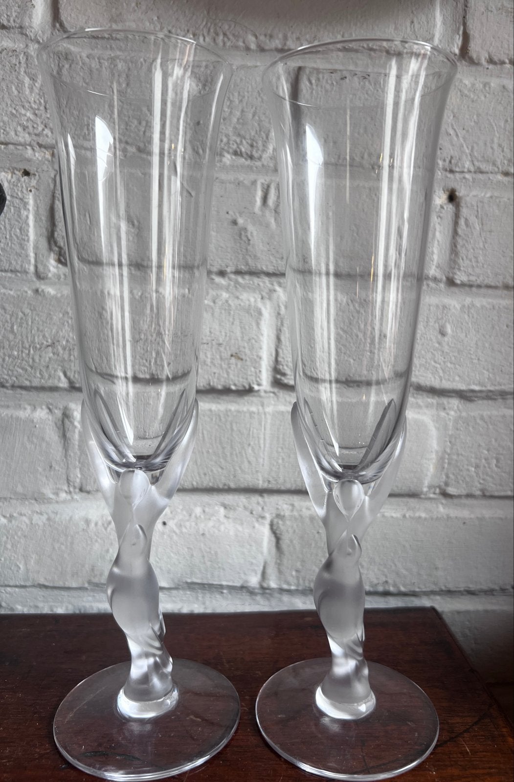 Faberge Champagneglazen met duiven (Set van 2), Faberge, Overige typen, Nieuw, Ophalen of Verzenden