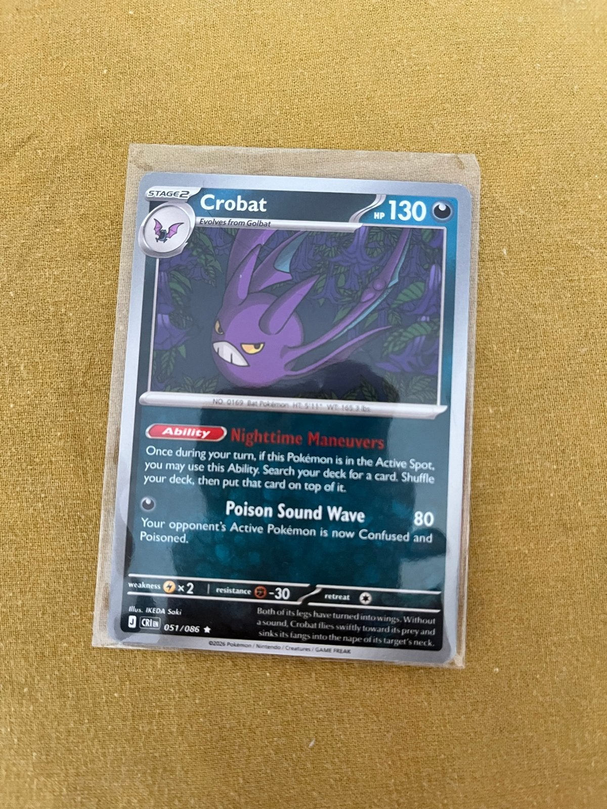 Crobat 057/086 Packfresh Pokémon Kaart, Ophalen of Verzenden, Zo goed als nieuw, Losse kaart