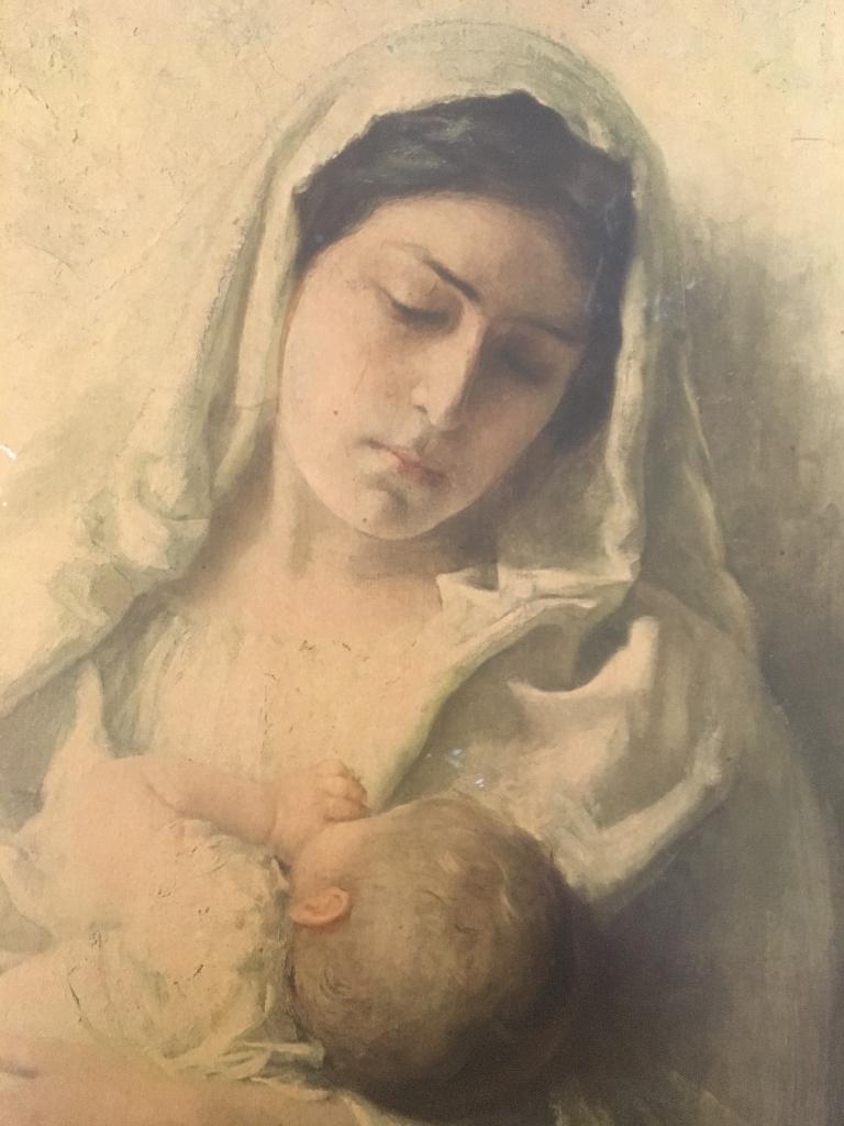 Schilderij Maria / Madonna met kind door Cipriano Cei, Ophalen