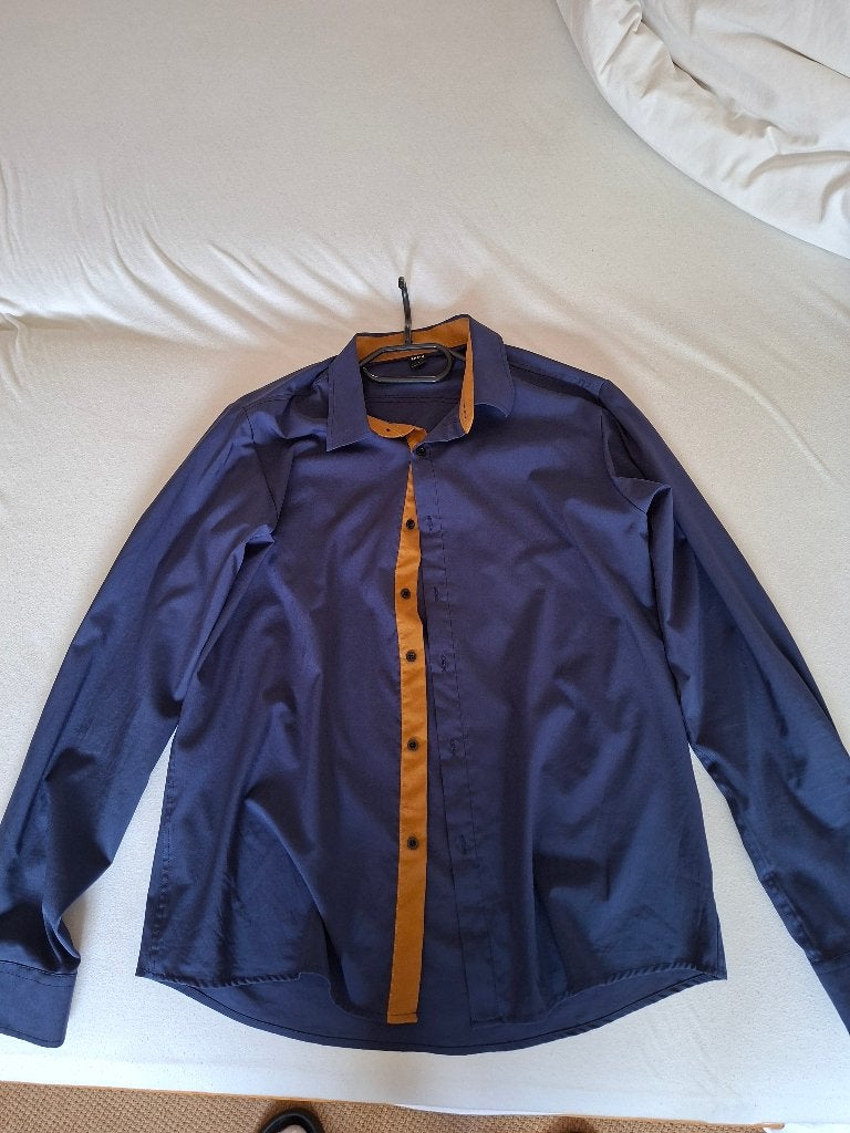 herenblouse, Kleding | Heren, Ophalen, Shein, Blauw, Zo goed als nieuw