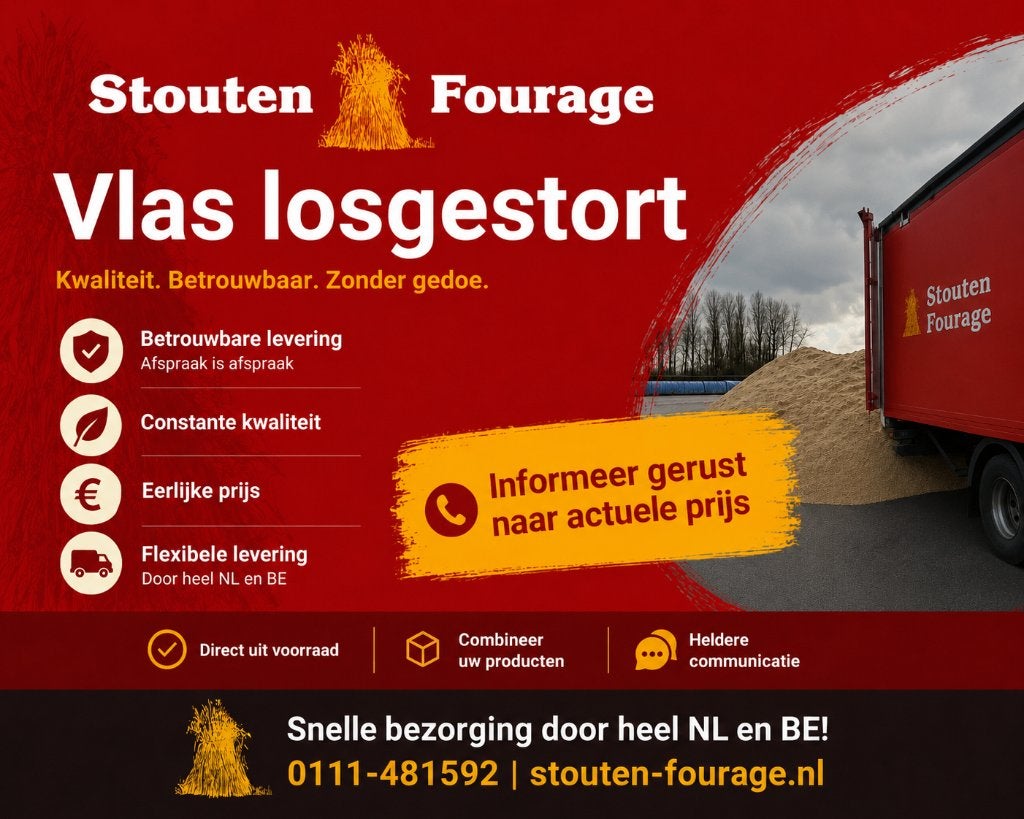 Vlas losgestort – Ligboxstrooisel – Melkvee, Ophalen, Nieuw