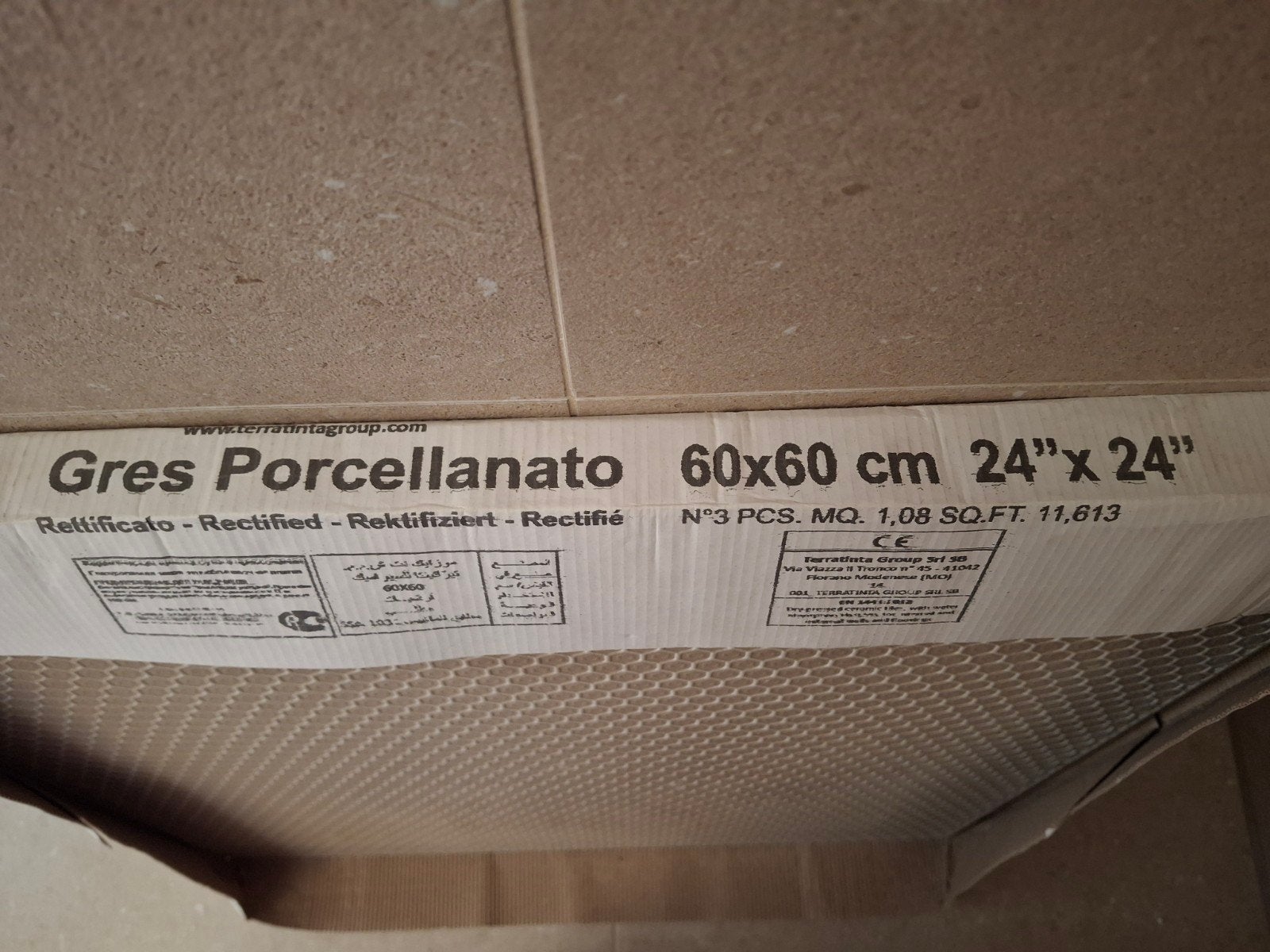 3x Nieuwe Terratinta Gres Porcellanato tegels 60x60 cm, Ophalen, 60 cm of meer, Nieuw, Minder dan 5 m²