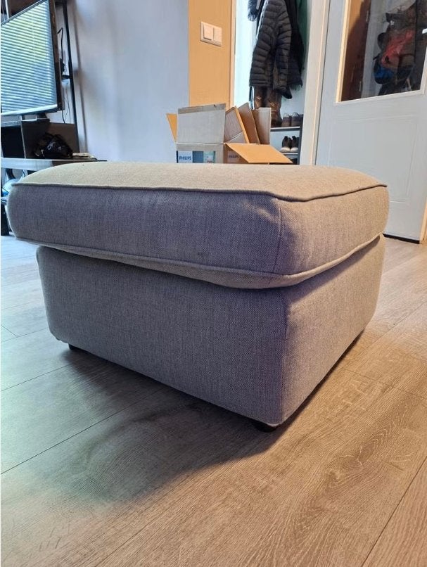 Grijze poef / hocker - Merk onbekend, Huis en Inrichting, Ophalen, Gebruikt, 50 tot 75 cm, Vierkant