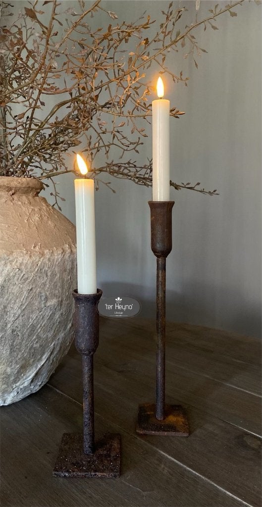 Led kaars dinerkaars 15cm Creme batterij wax stoer sober, Overige materialen, Verzenden, Nieuw, Crème