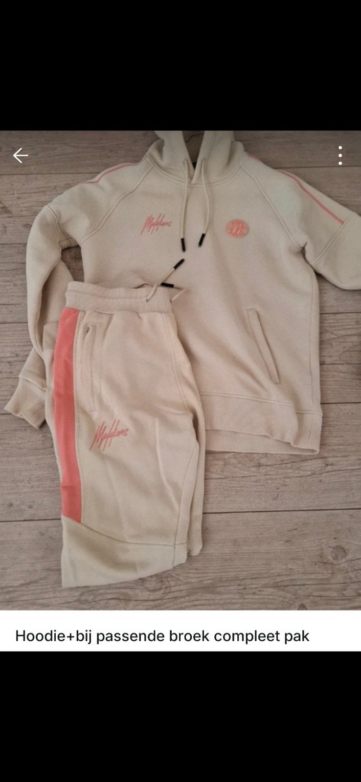 Malelions pak broek + hoodie - Zo goed als nieuw - Maat S, Kleding | Heren, Ophalen of Verzenden, Zo goed als nieuw, Beige