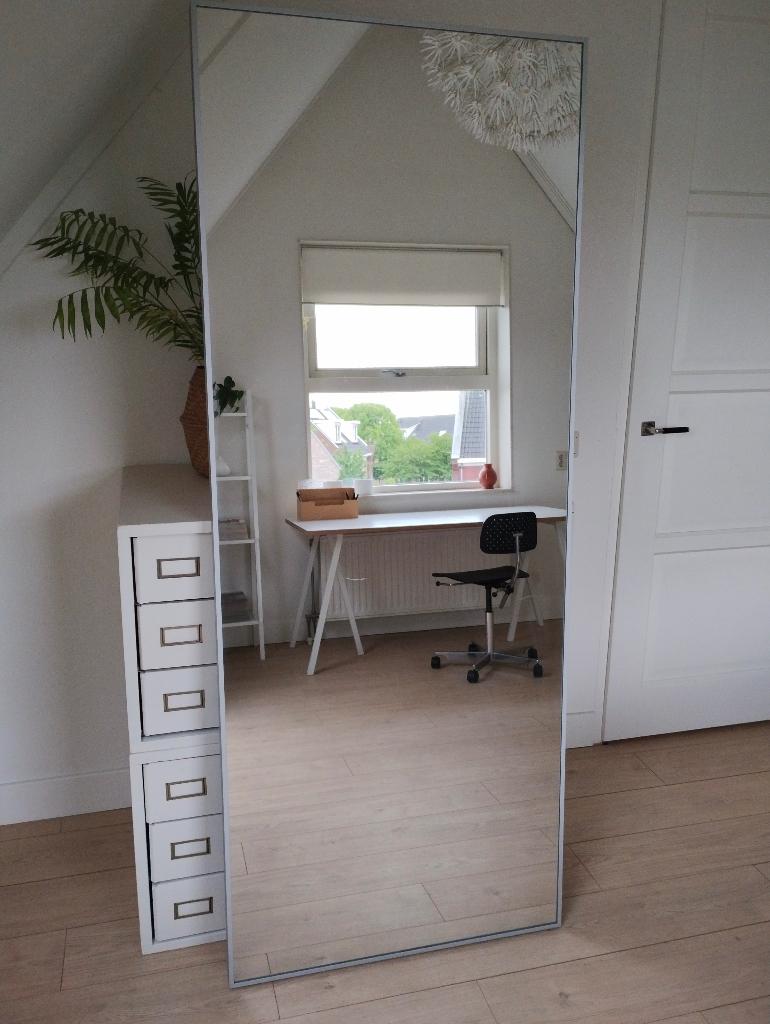 Grote Spiegel IKEA Hovet Aluminium, Huis en Inrichting, Ophalen, Zo goed als nieuw, 75 tot 100 cm, 150 tot 200 cm