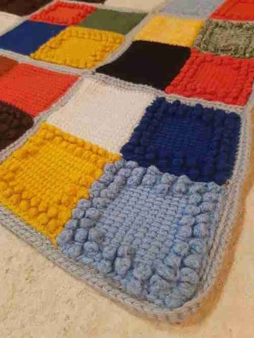 Granny woondeken felle kleuren reliëf 167/112, Gebruikt, Etten-Leur, DJT@dejuistetoon.eu, Ophalen of Verzenden